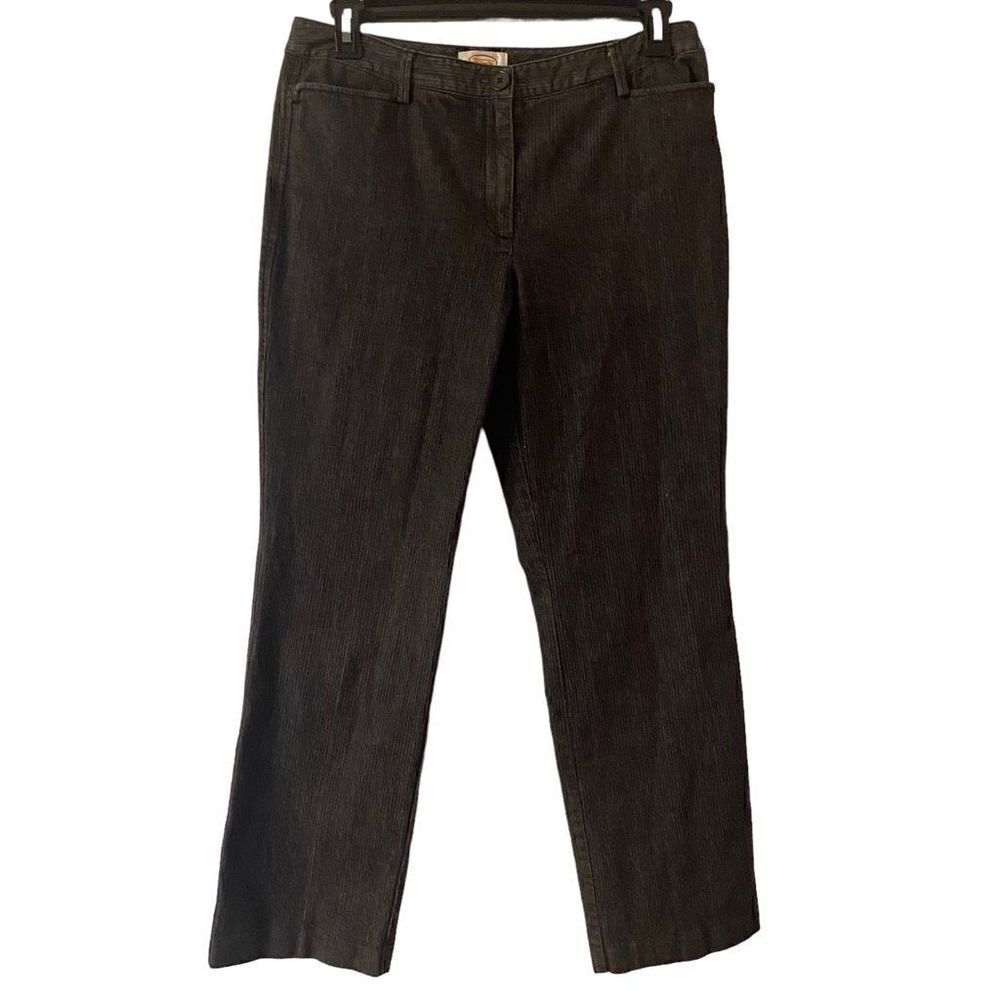 ‎Talbots Black Pinstripe Straight Leg Jeans